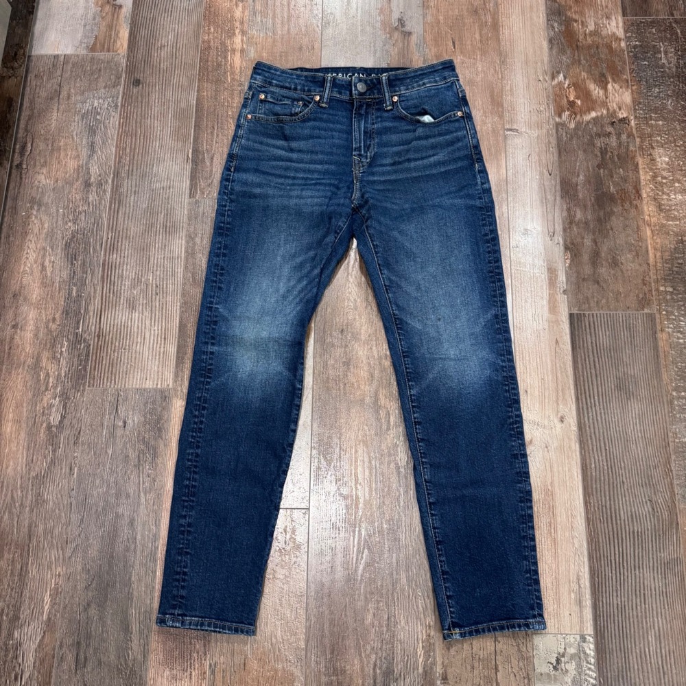 American Eagle Airflex+ Slim Straight Jeans Mens 29x32 Dark Wash Stretch Denim